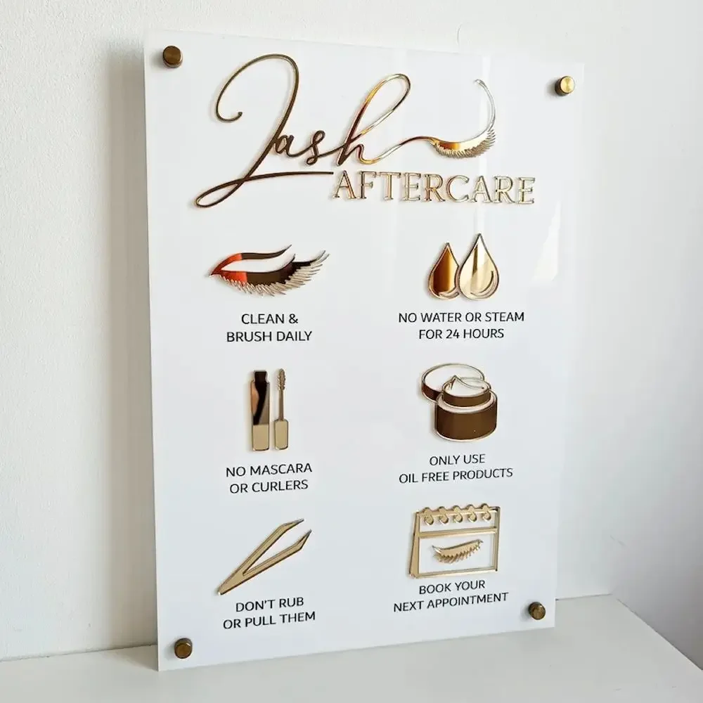 Eyelash Extension Aftercare - Señal de cuidado posterior para extensiones