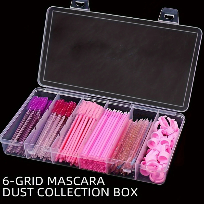 Eyelash Extension Aftercare - Caja de almacenamiento de 6 compartimentos,
