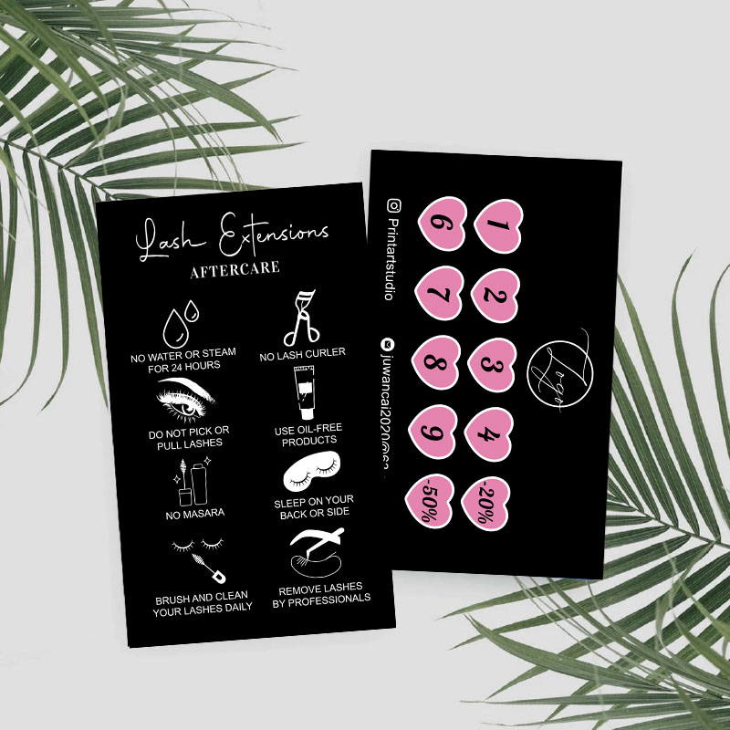 Tarjetas de lealtad personaliz - Eyelash Extension Aftercare reseña y precio
