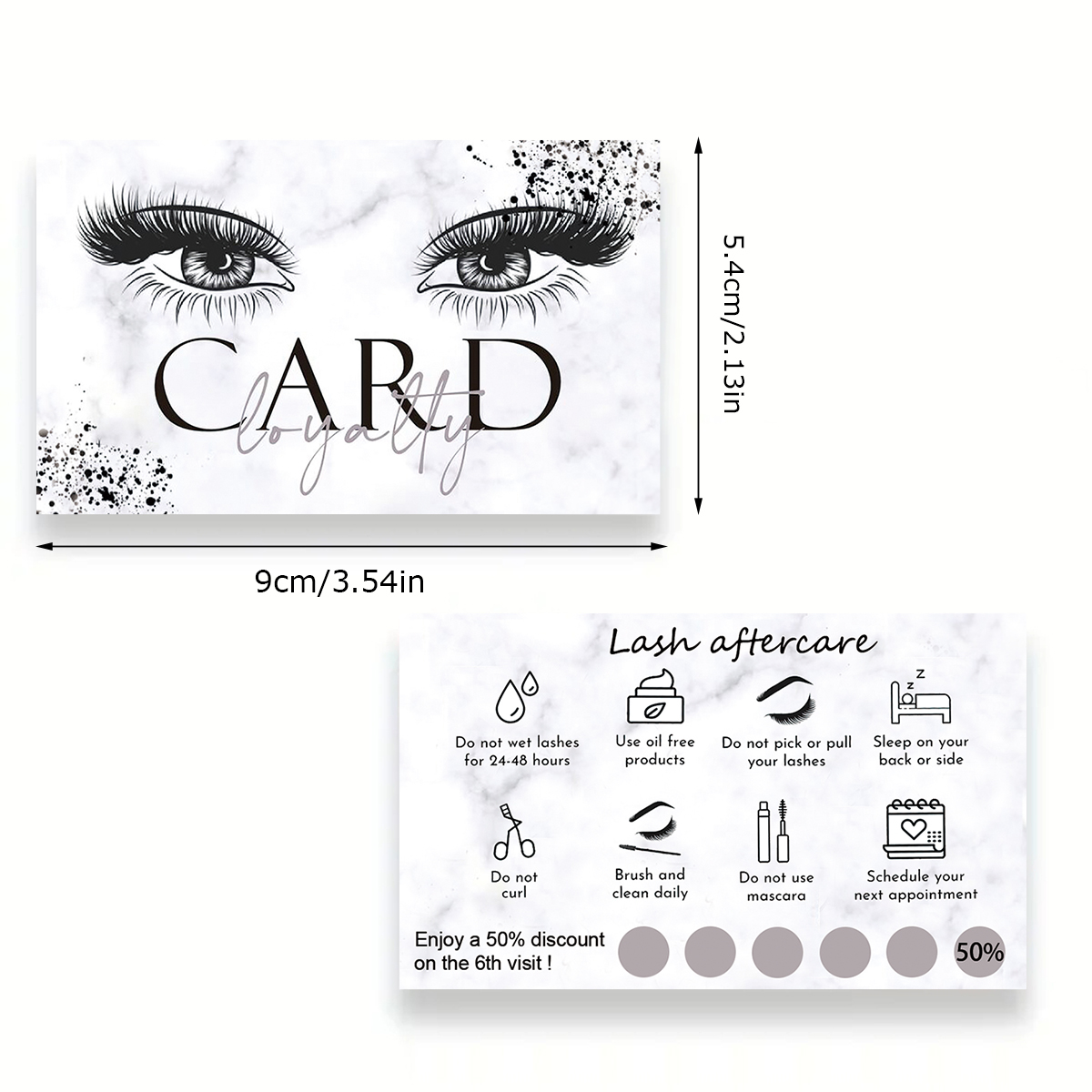 50 unids/lote tarjeta de cuida - Eyelash Extension Aftercare reseña y precio