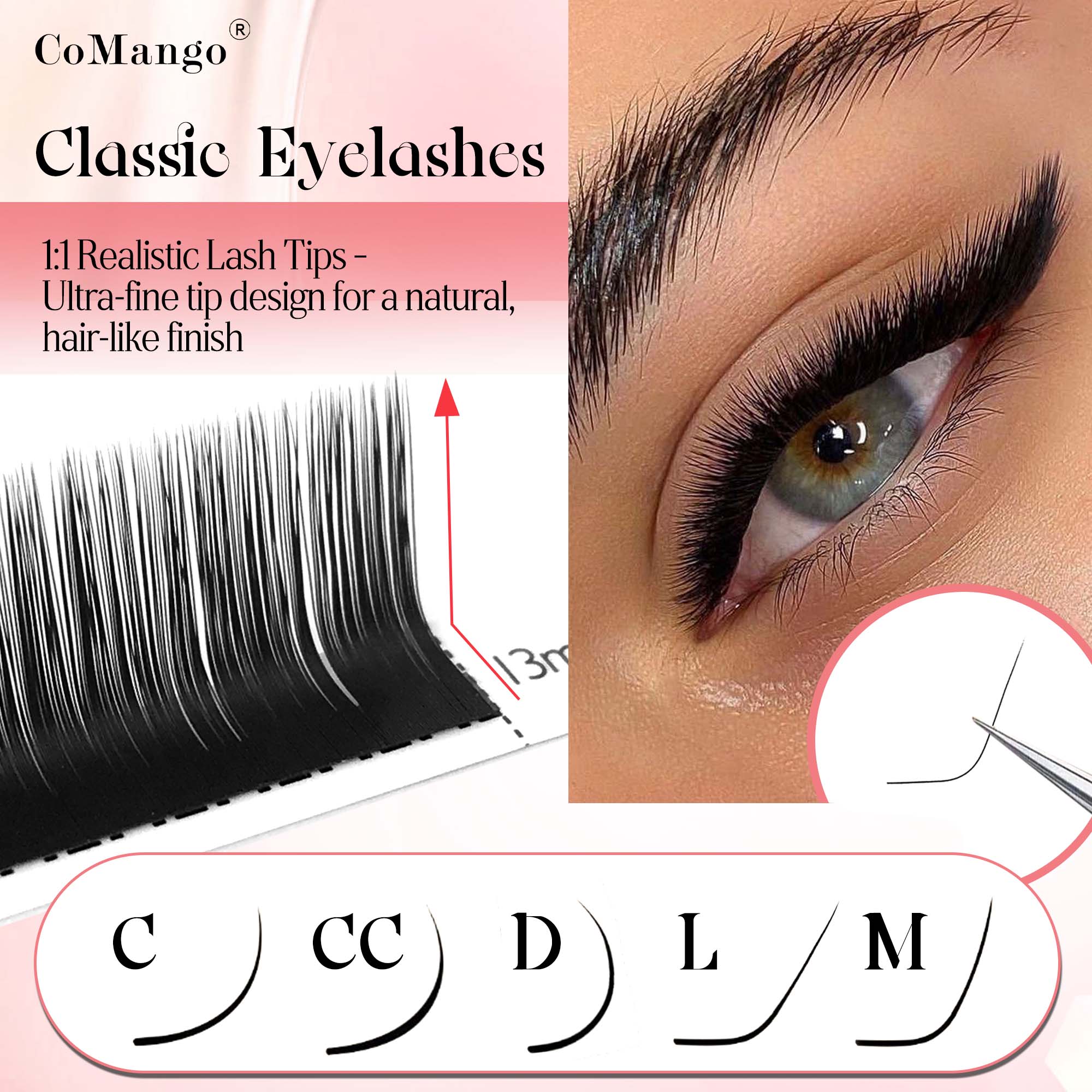 CoMango Extensión de pestañas  - Eyelash Extensions Classic reseña y precio